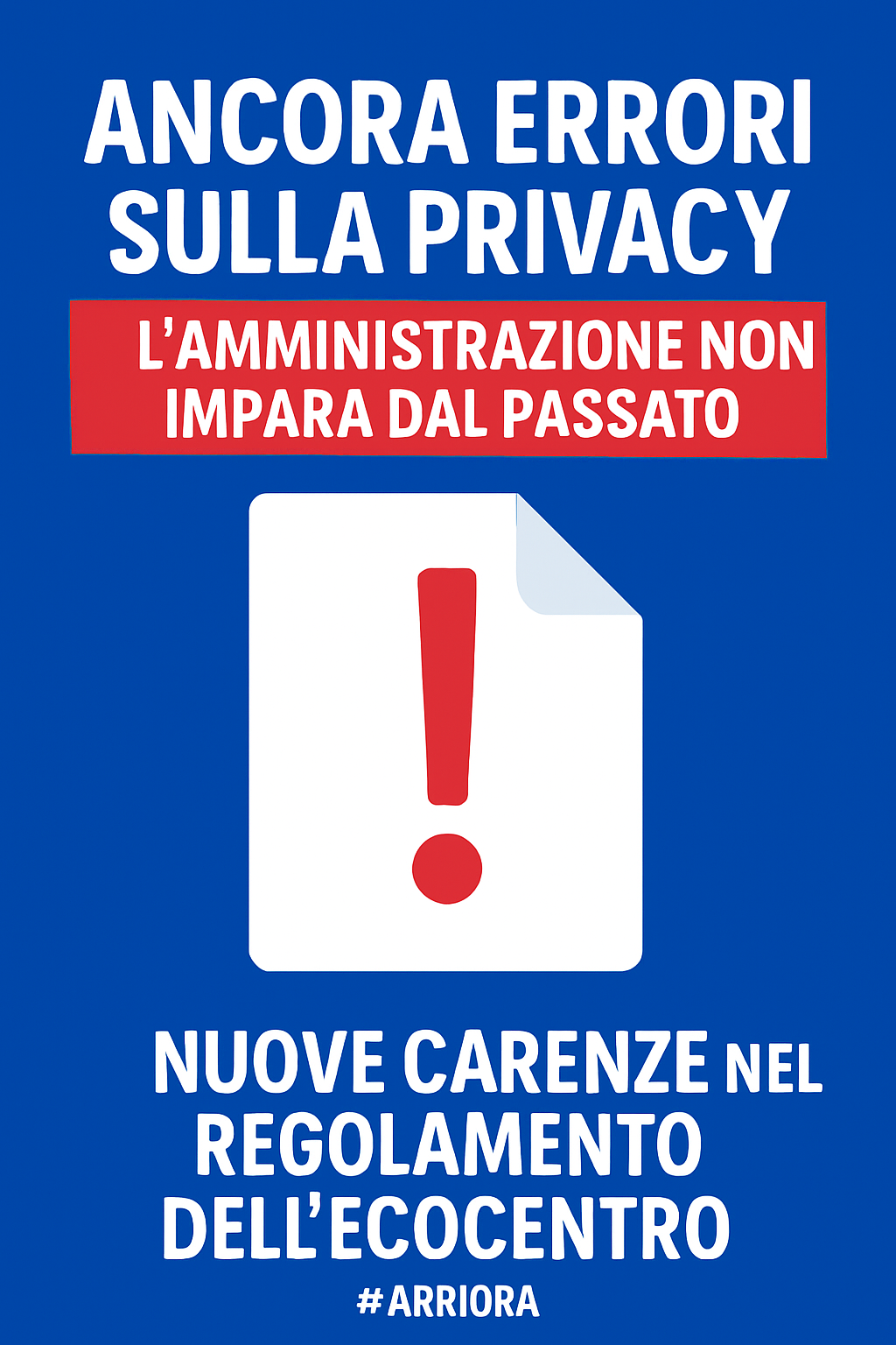 L’Amministrazione Pinna persevera negli errori: ancora un regolamento carente sul trattamento dei dati personali