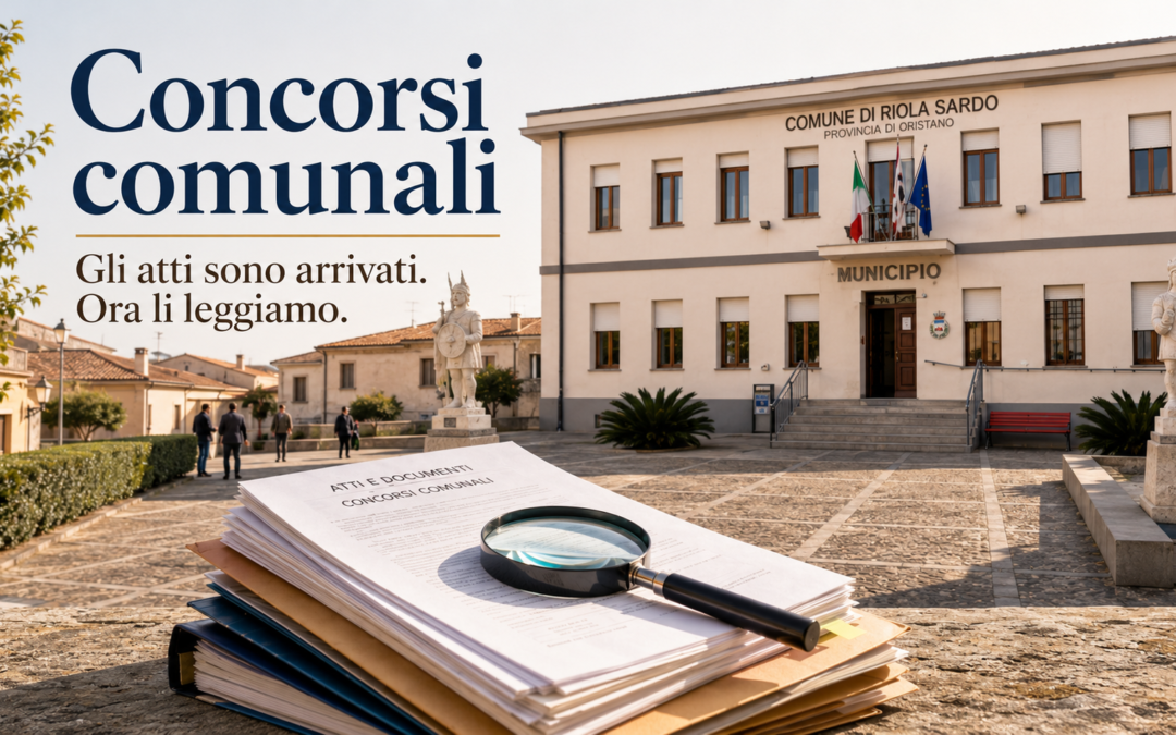 Concorsi comunali: gli atti sono arrivati, ora li leggeremo con attenzione